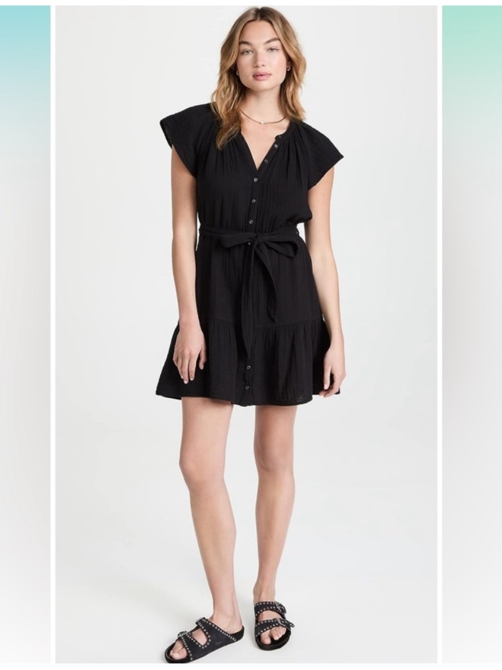 Xirena Jude Black Guaze Cotton Dress